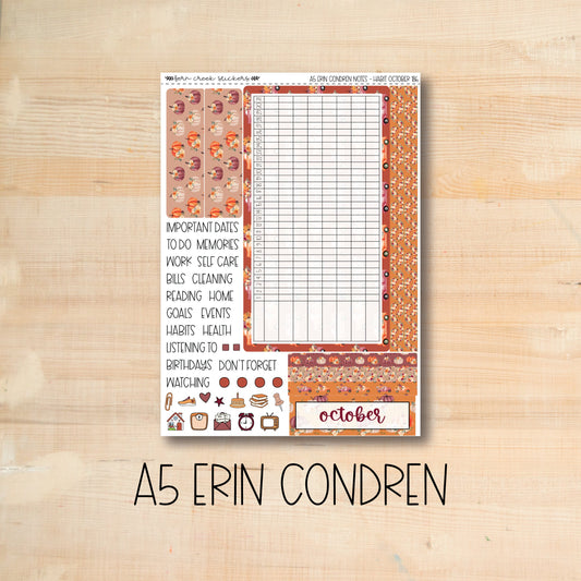 A5 NOTES-186 || PUMPKIN PICKING A5 Erin Condren October notes page kit