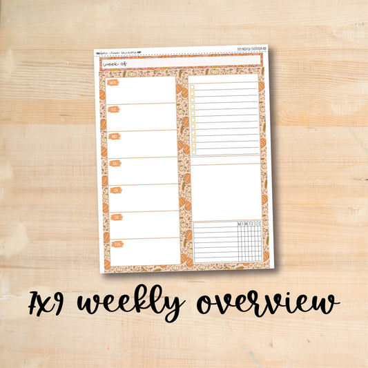 7x9-WO 188 || PUMPKIN SPICE 7x9 Daily Duo Erin Condren Weekly Overview