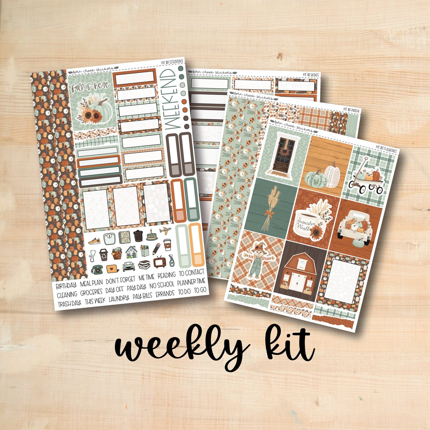 KIT-187 || FALL'S HERE weekly planner kit for Erin Condren, Plum Paper, MakseLife and more!
