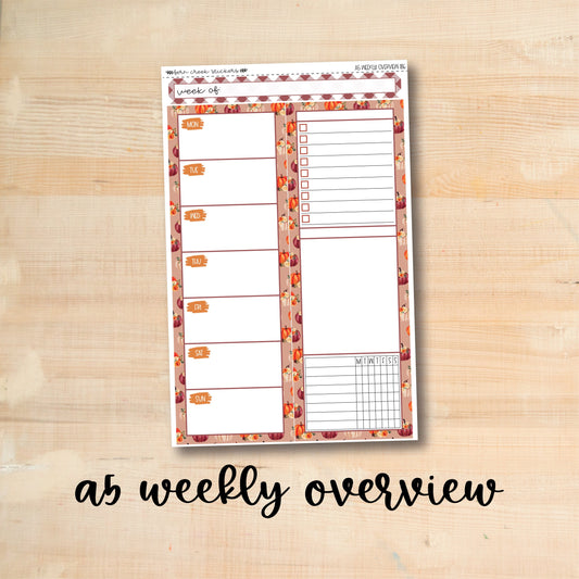 A5-WO 186 || PUMPKIN PICKING A5 Daily Duo Erin Condren Weekly Overview