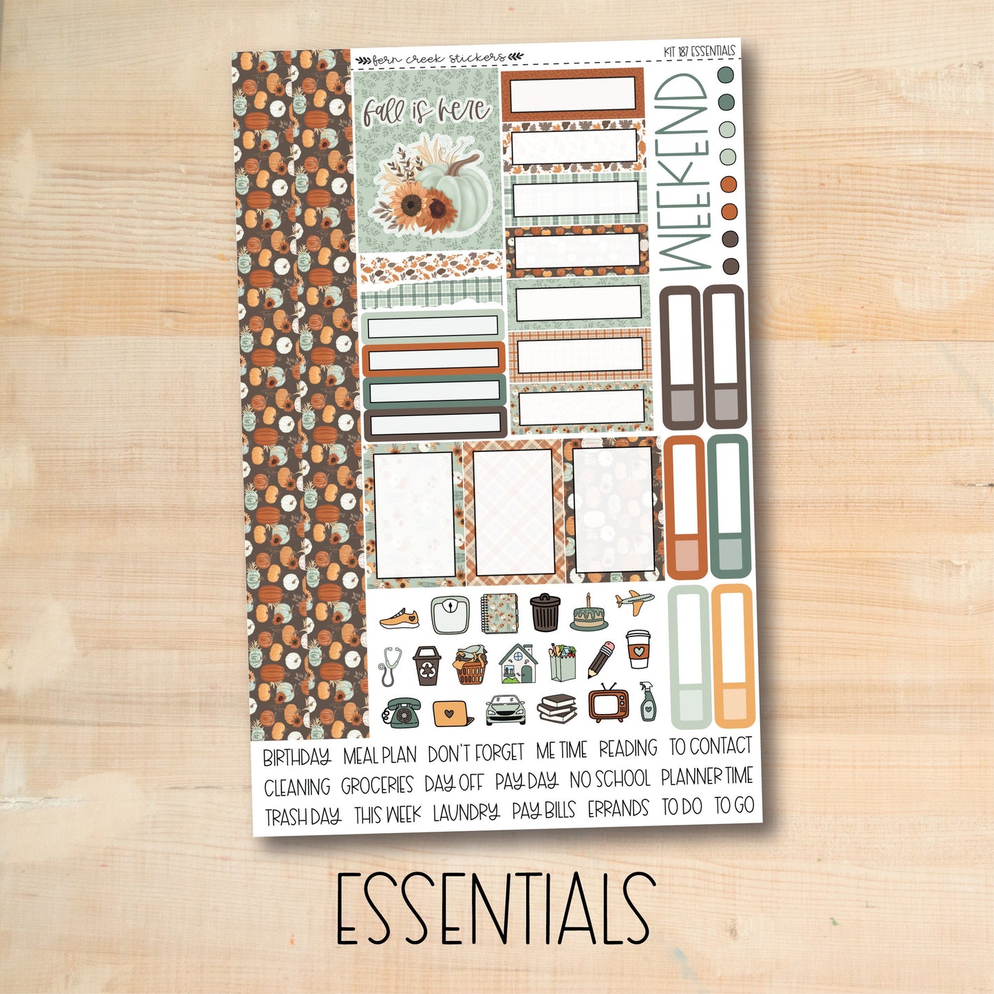 KIT-187 || FALL'S HERE weekly planner kit for Erin Condren, Plum Paper, MakseLife and more!