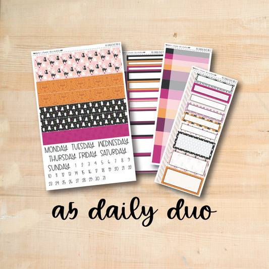 A5 Daily Duo 185 || CUTE HALLOWEEN A5 Erin Condren daily duo kit