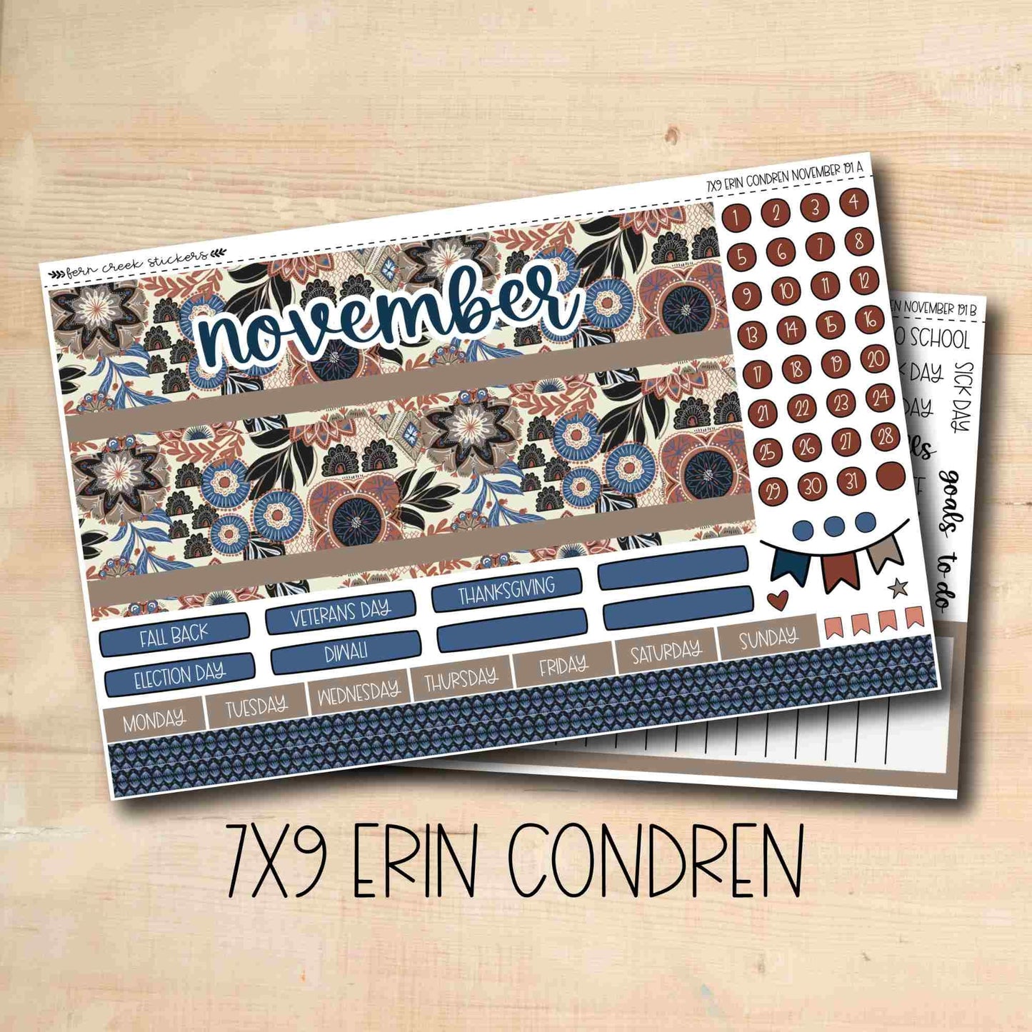 EC 7x9 191 || BIG DREAMS November 7x9 Erin Condren monthly planner kit