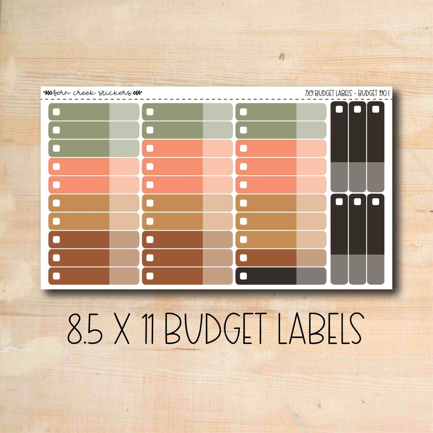 BUDGET-190 || PUMPKIN BLOSSOMS 8.5x11 budget labels
