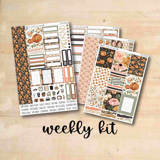KIT-190 || PUMPKIN BLOSSOMS weekly planner kit for Erin Condren, Plum Paper, MakseLife and more!