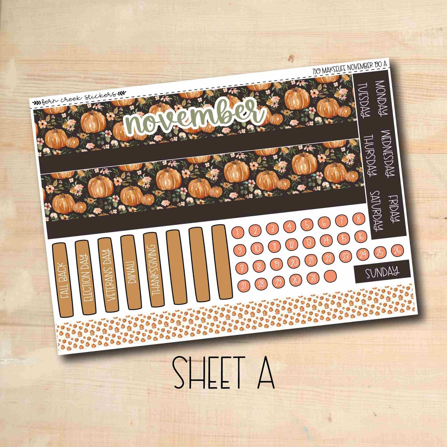 7X9 ML-190 || PUMPKIN BLOSSOMS 7x9 MakseLife November Monthly Kit