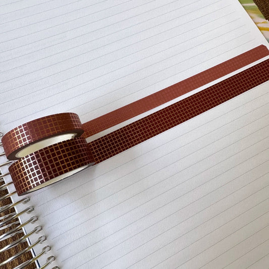 FJ-02 || AUTUMN TIME fall journaling foiled grid washi tape
