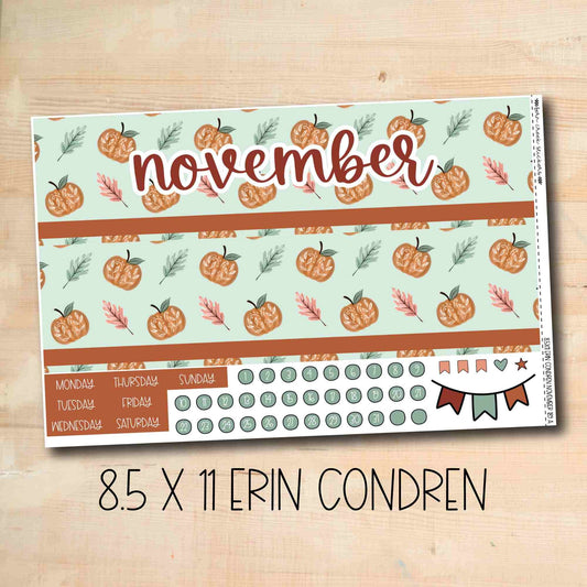 EC 8.5x11 189 || GATHER November 8.5x11 Erin Condren monthly kit