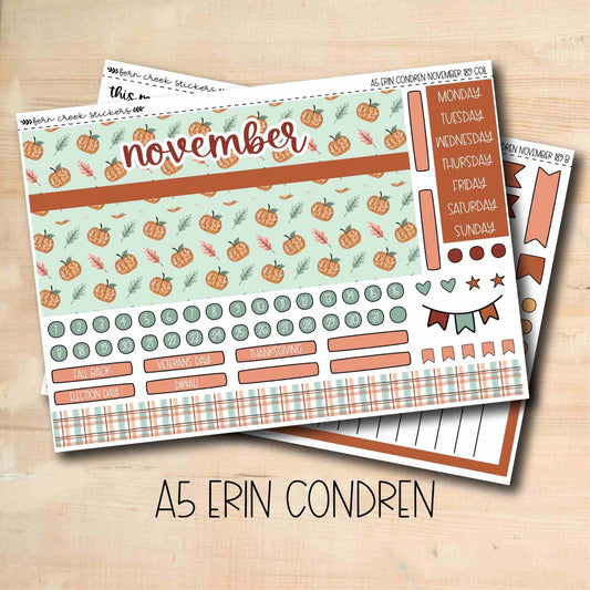 EC A5 189 || GATHER November A5 Erin Condren monthly planner kit