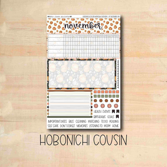 HCMO-190 || PUMPKIN BLOSSOMS November Hobonichi Cousin monthly overview