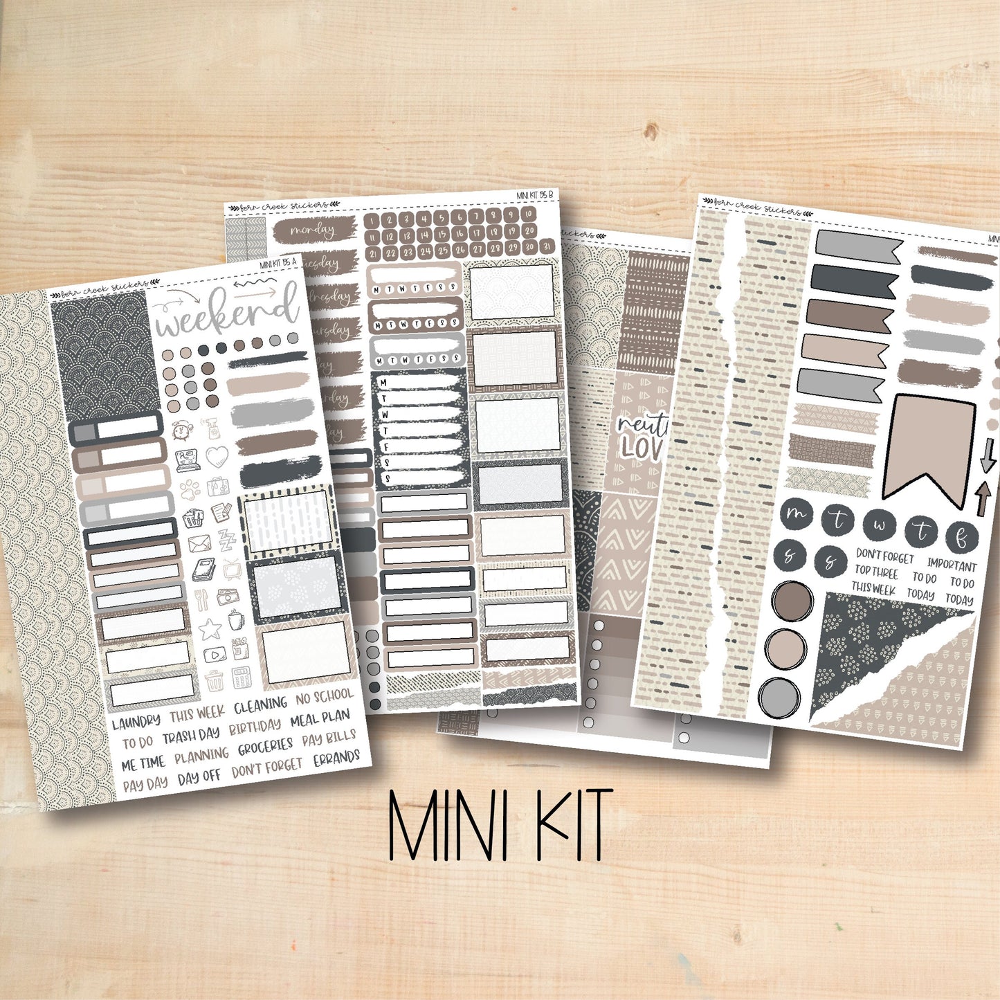 MK-195 || NEUTRAL LOVER weekly planner kit for Erin Condren, Plum Paper, MakseLife and more!
