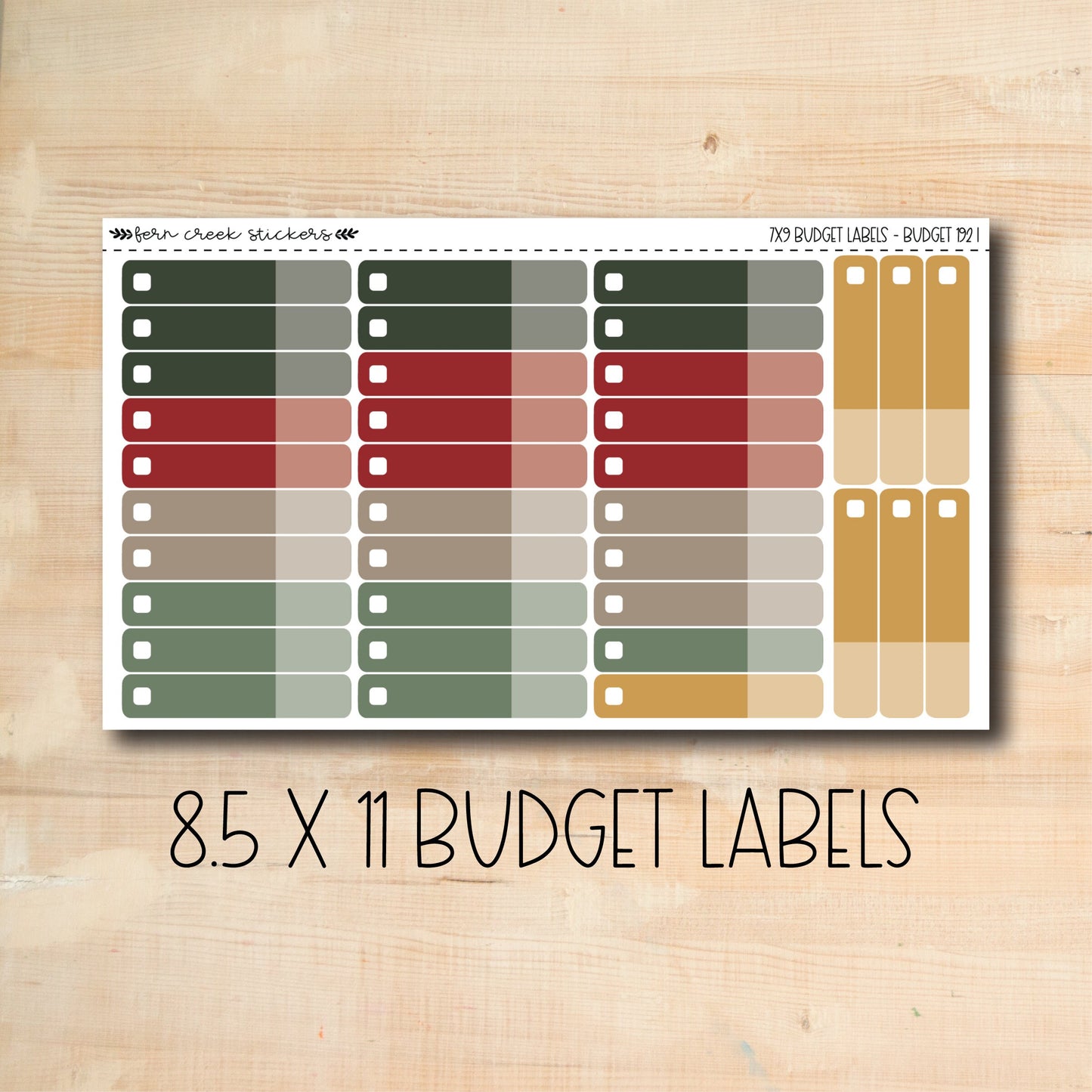 BUDGET-192 || CHRISTMAS CHEER 8.5x11 budget labels