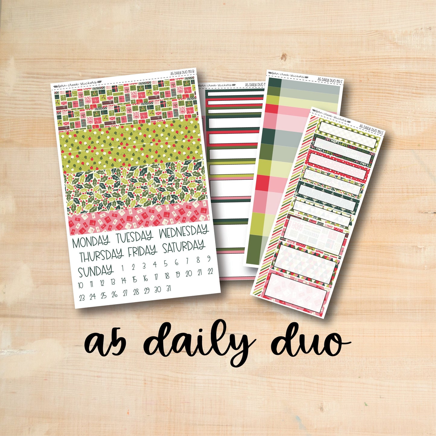 A5 Daily Duo 193 || VINTAGE CHRISTMAS A5 Erin Condren daily duo kit