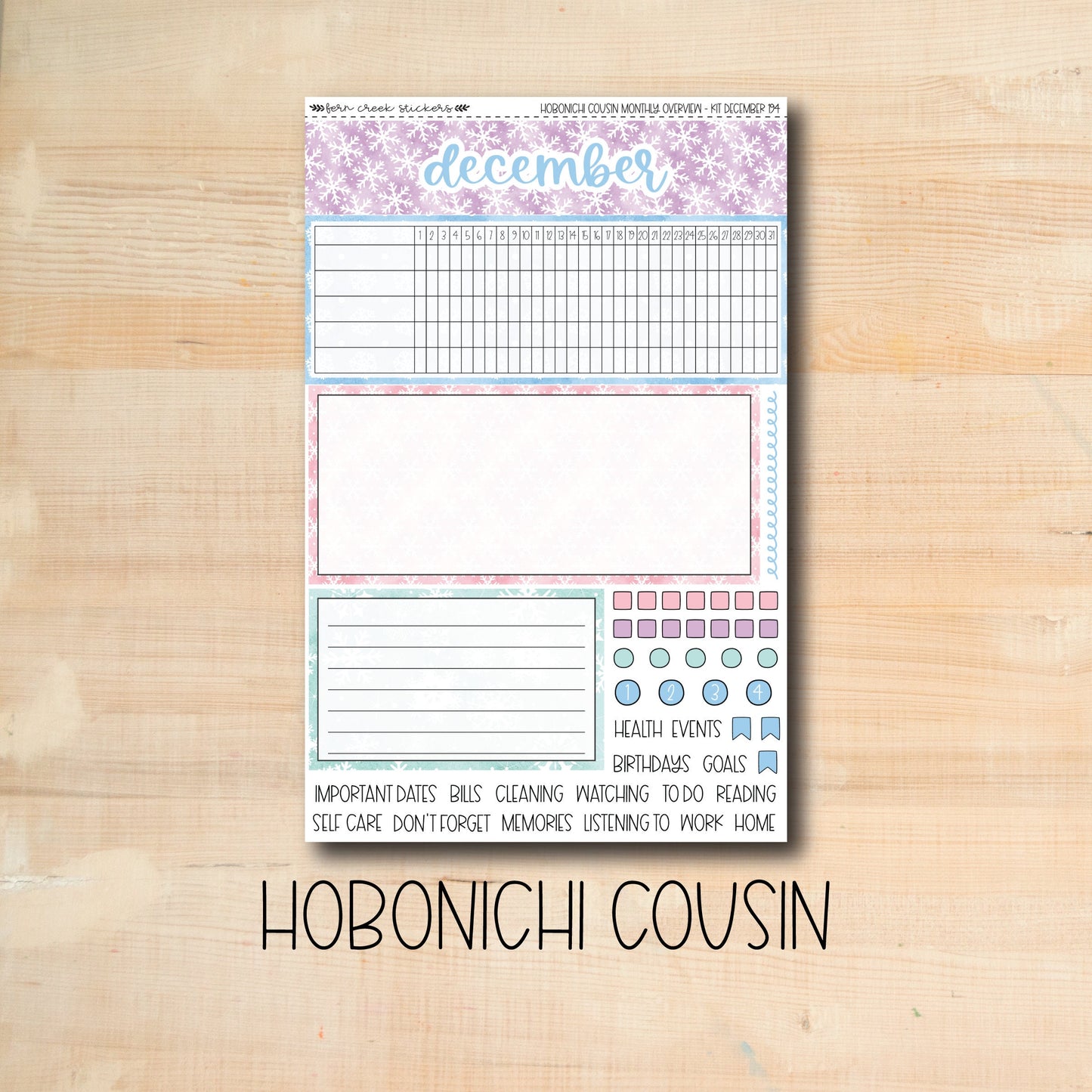 HCMO-194 || WINTER MAGIC December Hobonichi Cousin monthly overview