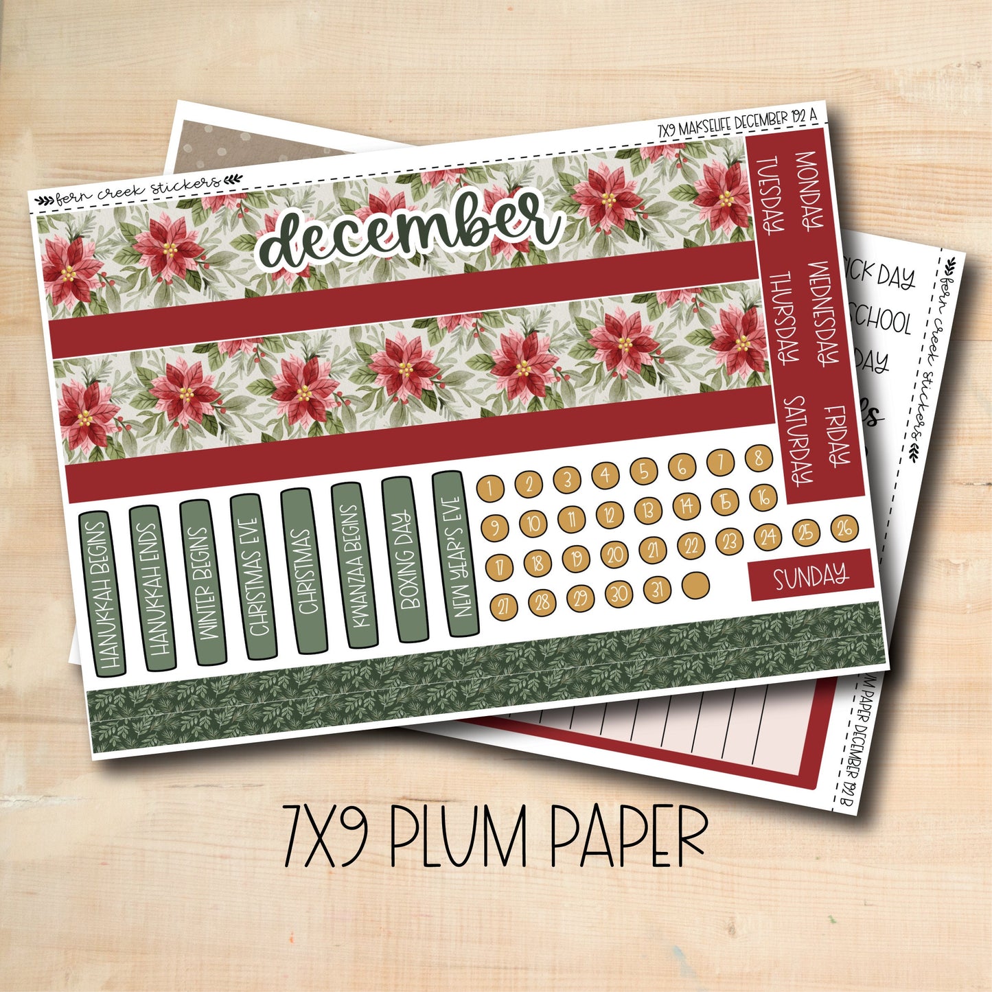 7x9 PLUM-192 || CHRISTMAS CHEER 7x9 Plum Paper December Monthly Kit