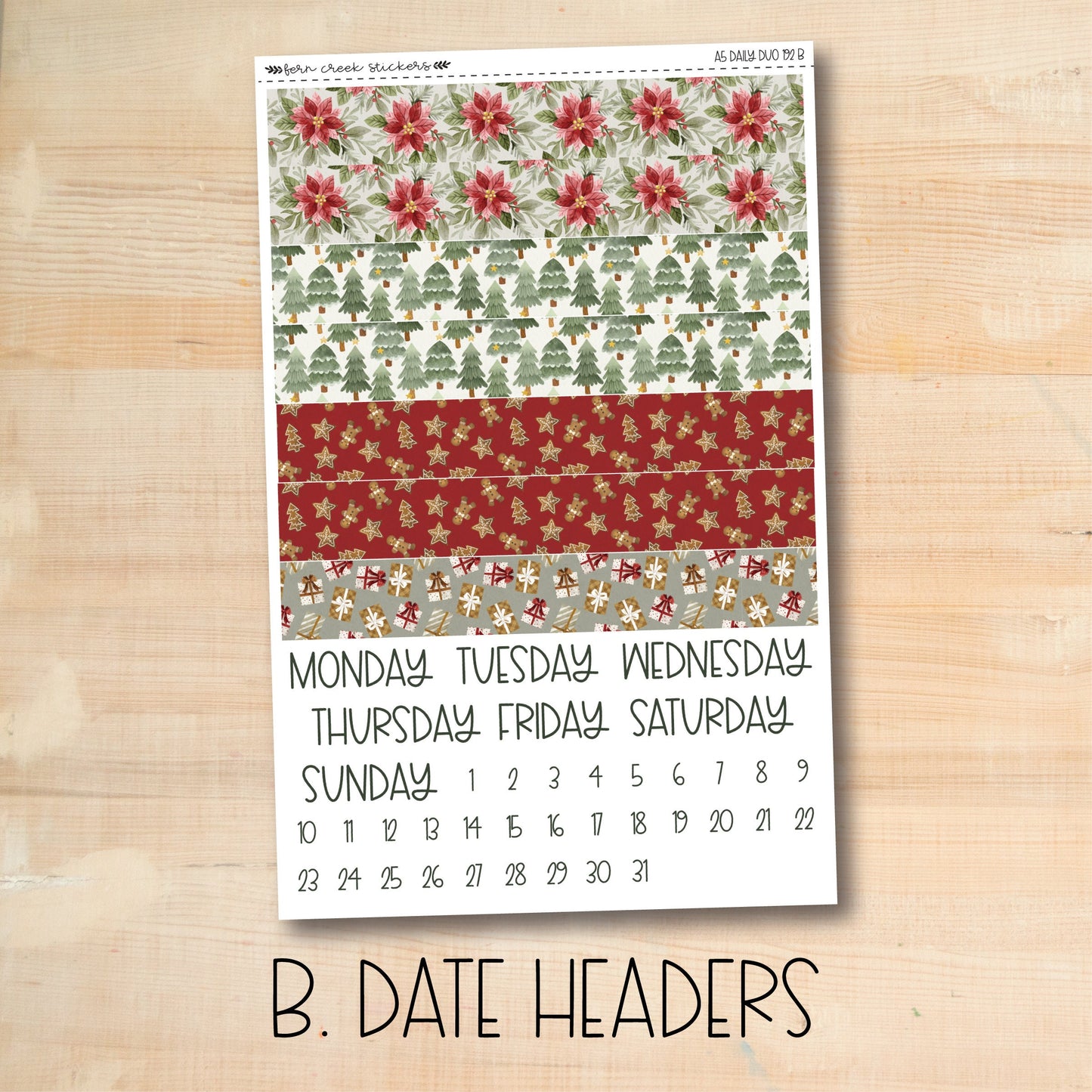 A5 Daily Duo 192 || CHRISTMAS CHEER A5 Erin Condren daily duo kit