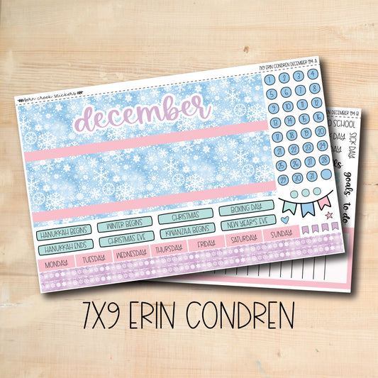EC 7x9 194 || WINTER MAGIC December 7x9 Erin Condren monthly planner kit