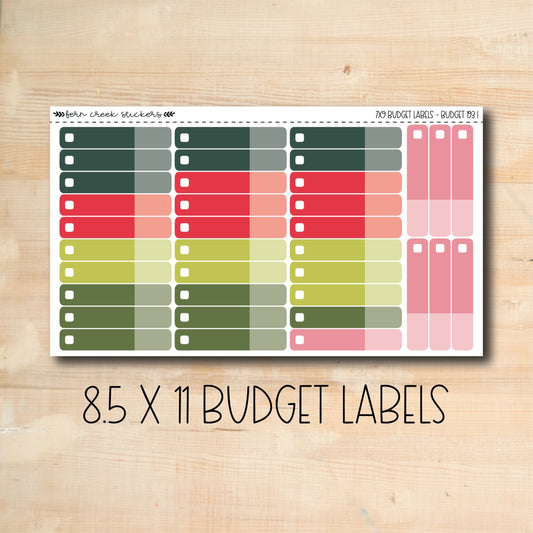 BUDGET-193 || VINTAGE CHRISTMAS 8.5x11 budget labels