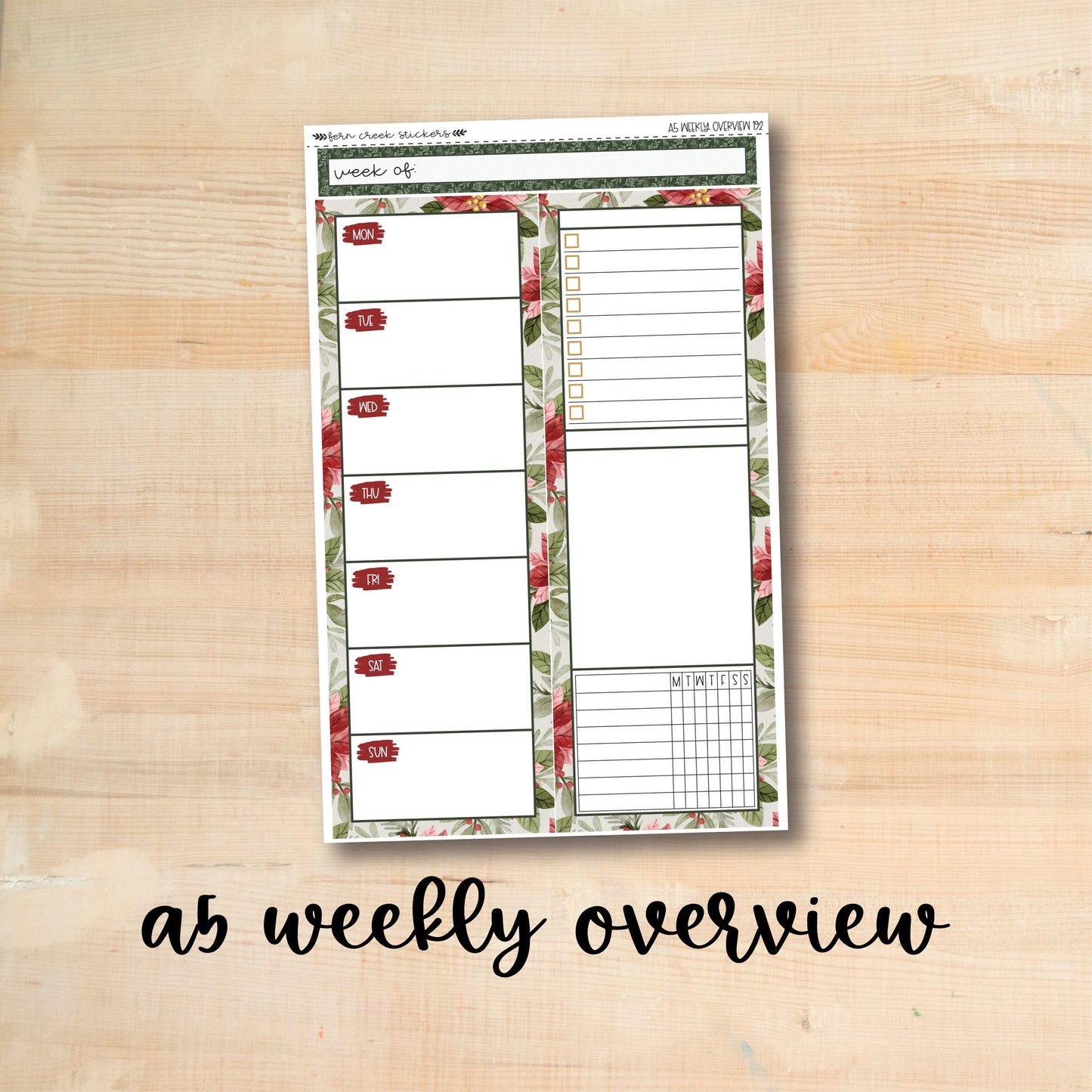 A5-WO 192 || CHRISTMAS CHEER A5 Daily Duo Erin Condren Weekly Overview