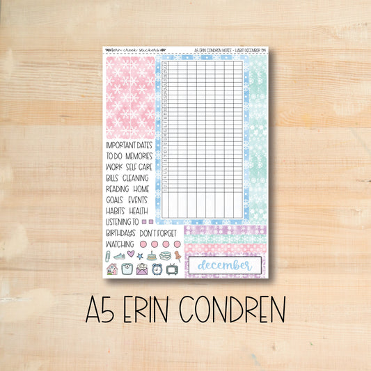 A5 NOTES-194 || WINTER MAGIC A5 Erin Condren December notes page kit