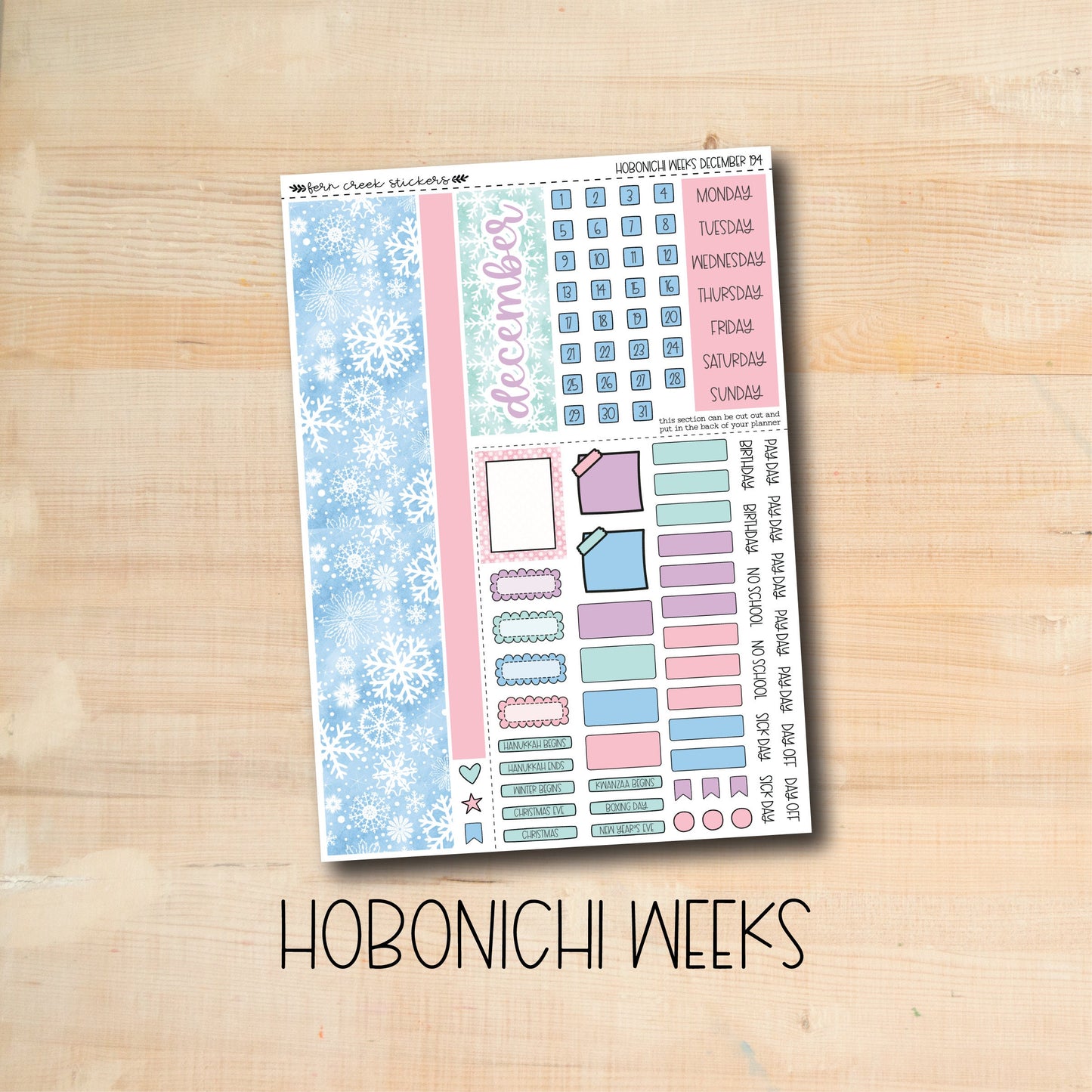 HW-194 || WINTER MAGIC December Hobonichi Weeks monthly kit