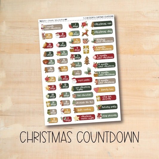 S-Z-08 || Colorful Christmas countdown stickers