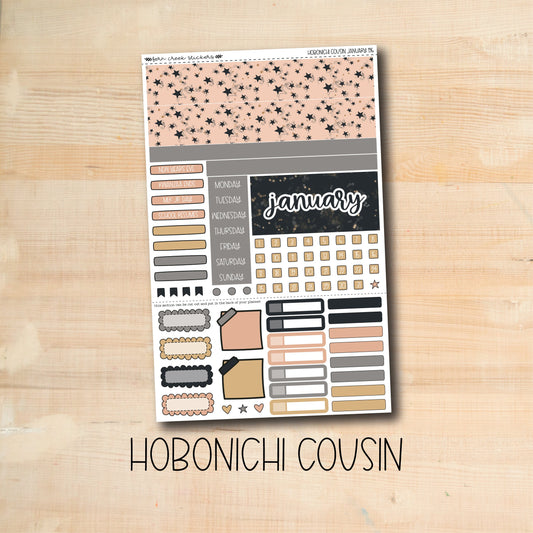 HC-196 || MIDNIGHT PARTY January Hobonichi Cousin monthly kit