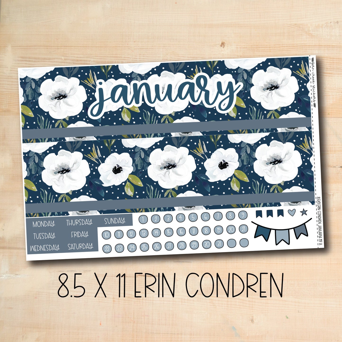 EC 8.5x11 197 || WINTER FARMHOUSE January 8.5x11 Erin Condren monthly kit