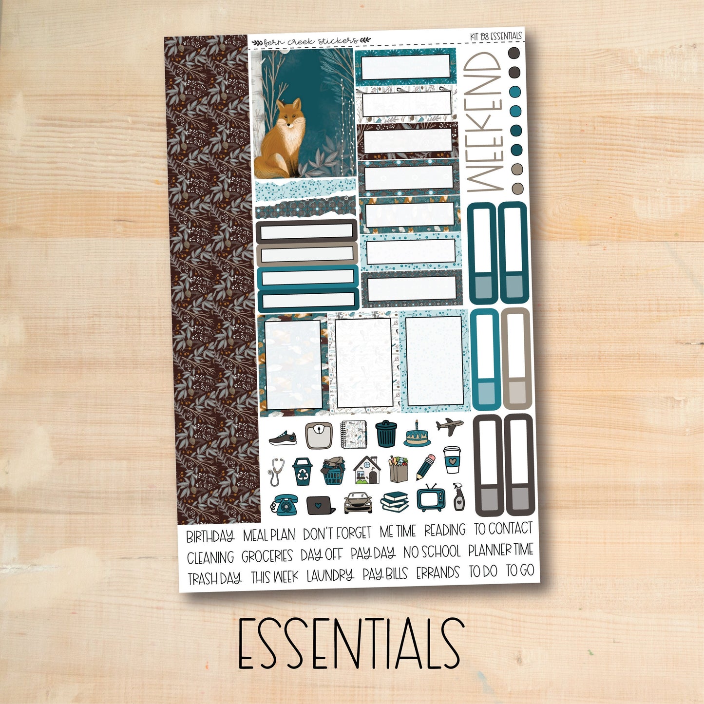 KIT-198 || WINTER FOREST weekly planner kit for Erin Condren, Plum Paper, MakseLife and more!