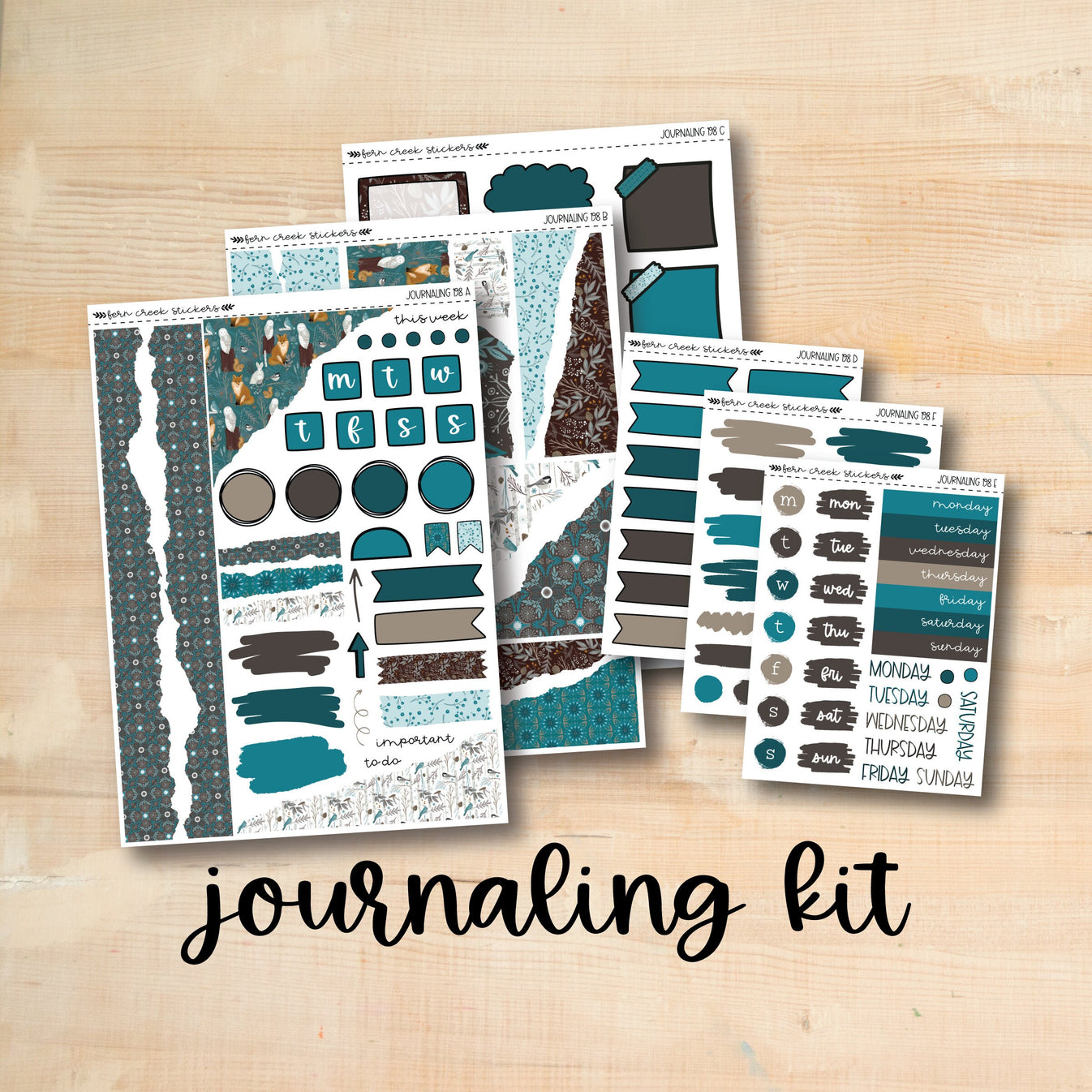 JOURN198 || WINTER FOREST Journaling Kit – Fern Creek Stickers