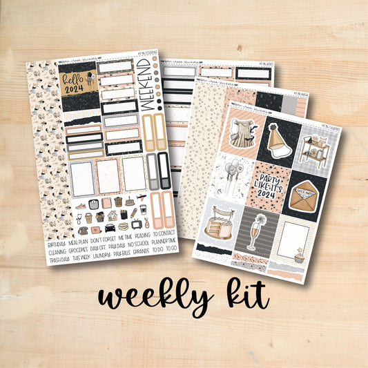 KIT-196 || MIDNIGHT PARTY weekly planner kit for Erin Condren, Plum Paper, MakseLife and more!