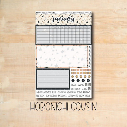 HCMO-196 || MIDNIGHT PARTY January Hobonichi Cousin monthly overview