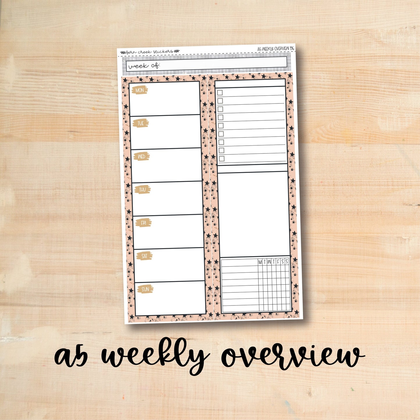 A5-WO 196 || MIDNIGHT PARTY A5 Daily Duo Erin Condren Weekly Overview