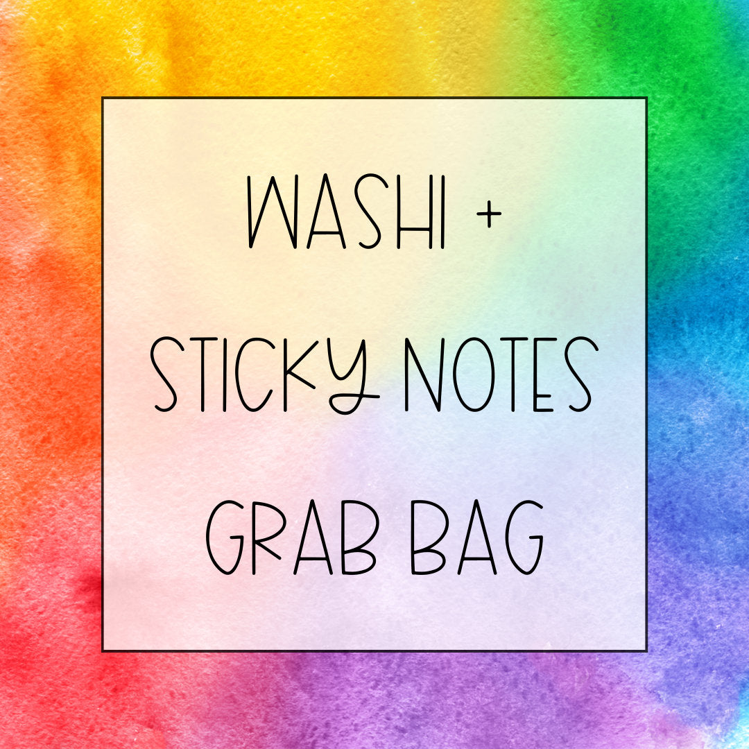 the words wash and sticky notes grab bag