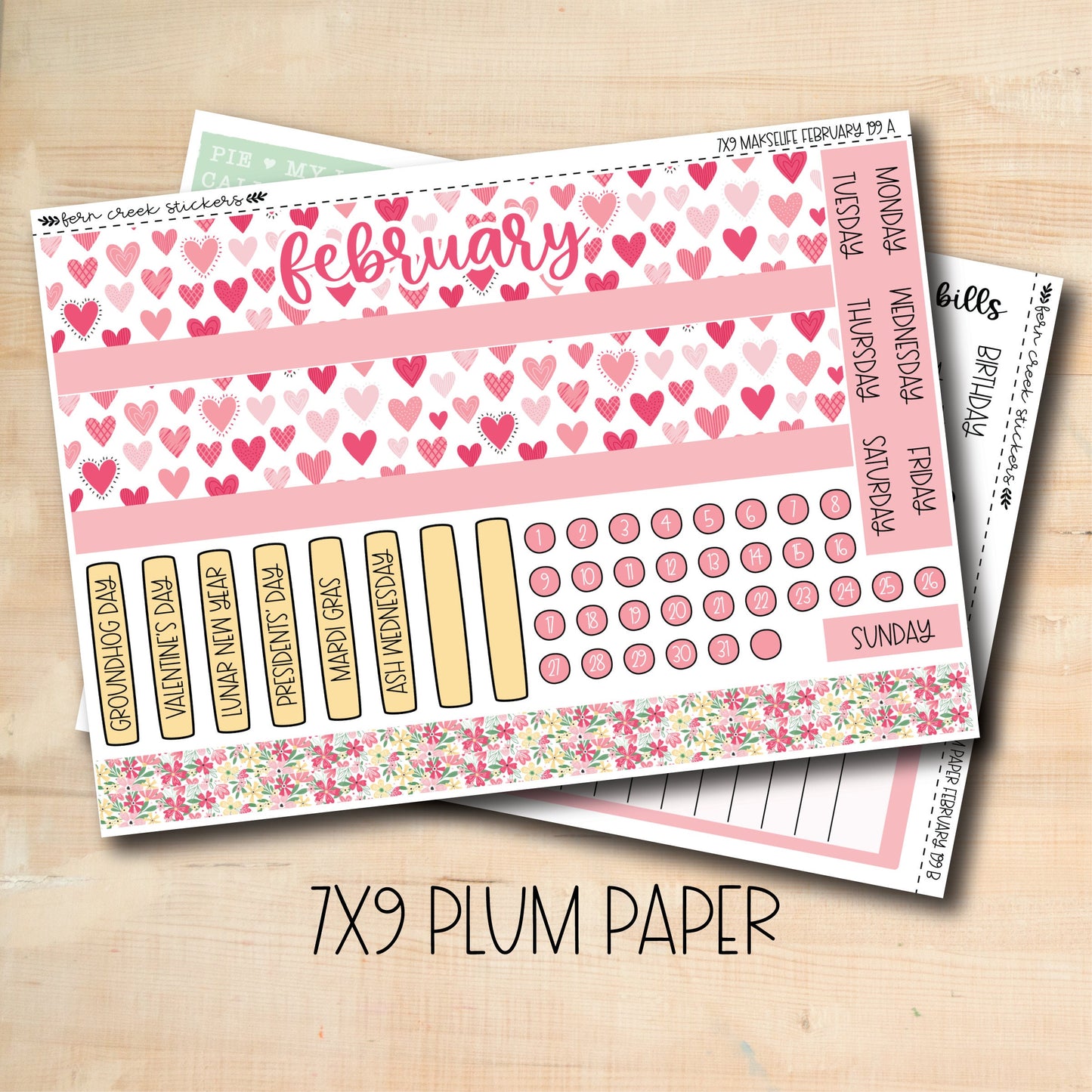 a pair of valentine&#39;s day planner stickers