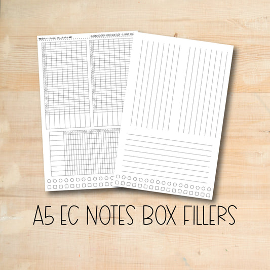 a5 ec notes box fillers