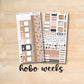 two stickers with the words hobo weeks on them