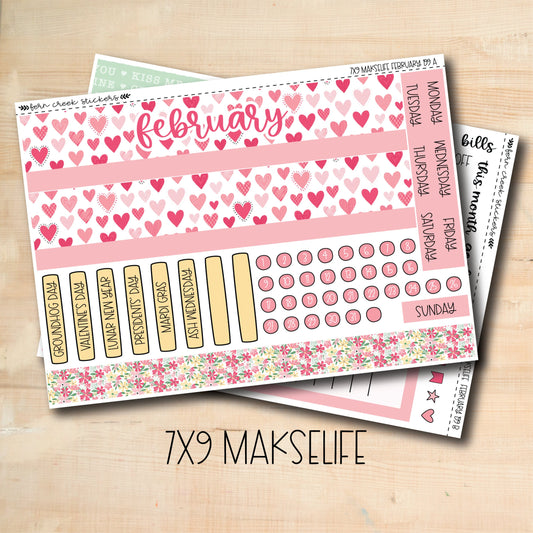 two valentine&#39;s day planner stickers on top of each other