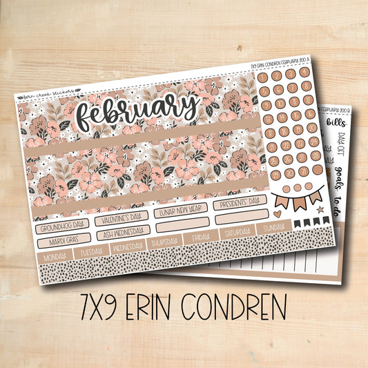 two planner stickers with the words february and the date of the month