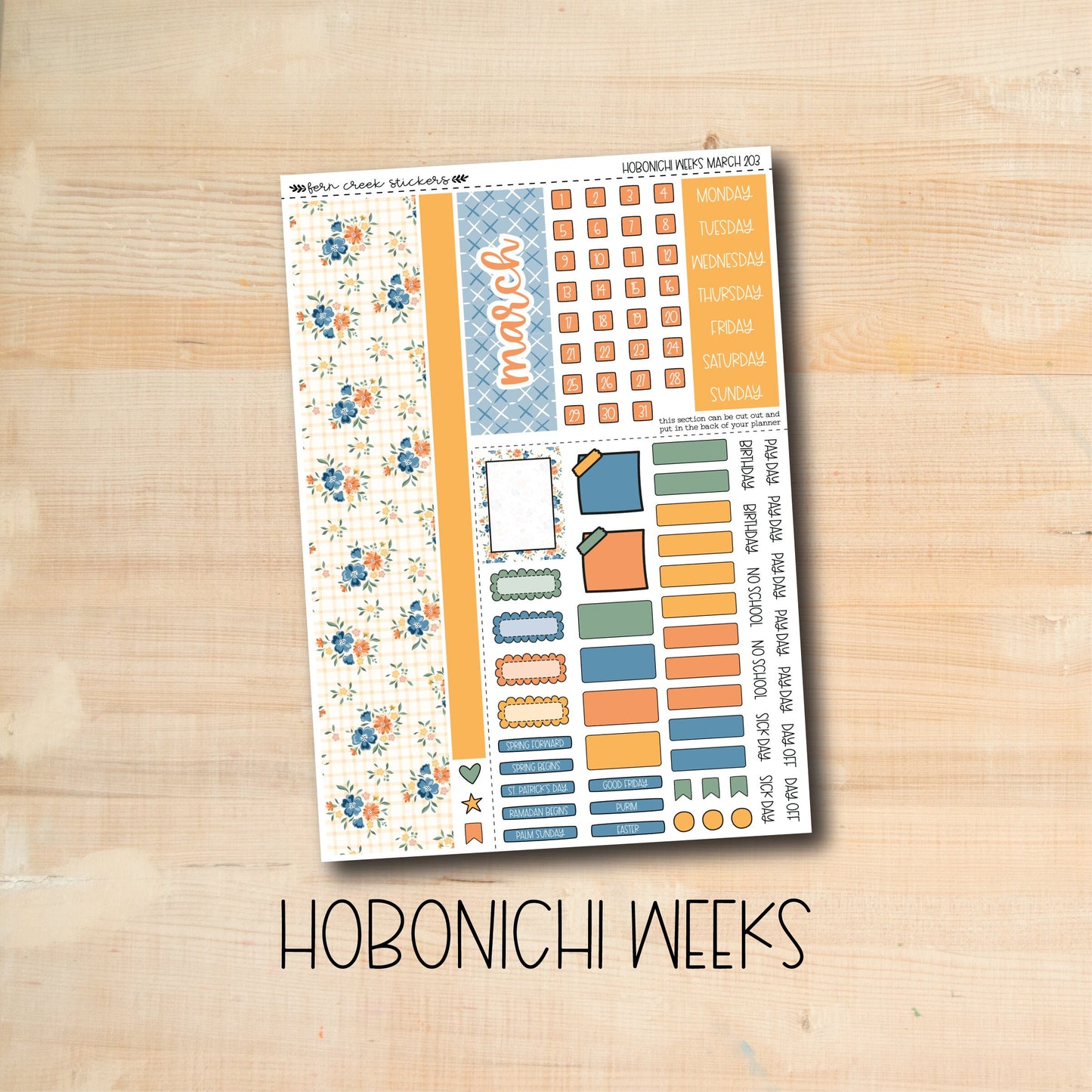 the hobonichi weeks stickers are displayed on a wooden surface
