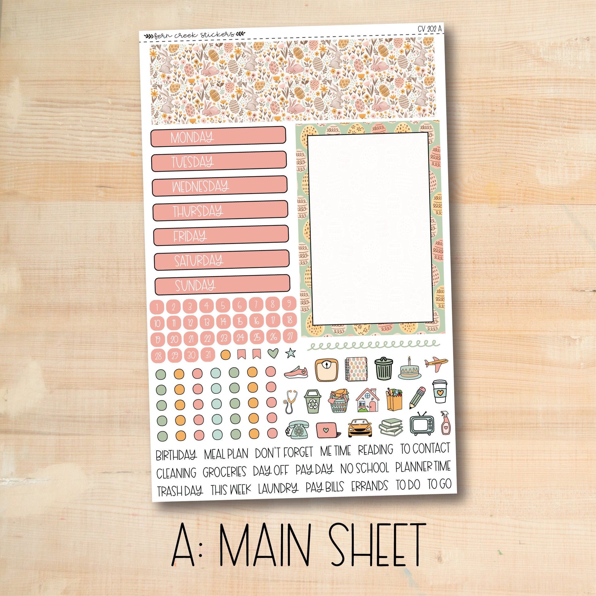 a sticker sheet with a picture of a kitchen