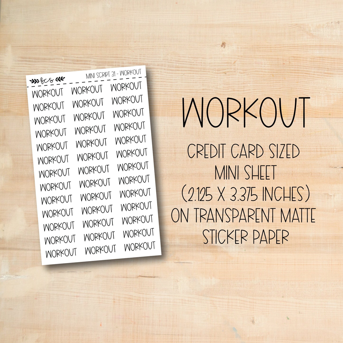 a piece of paper with the words workout on it