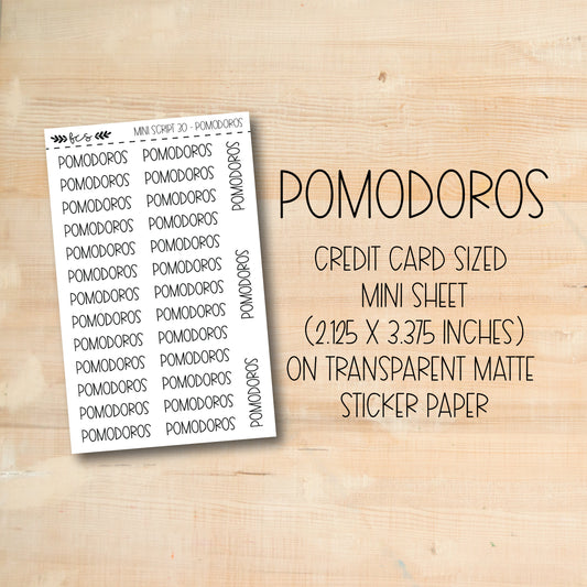 a piece of paper with the words pomodoros on it