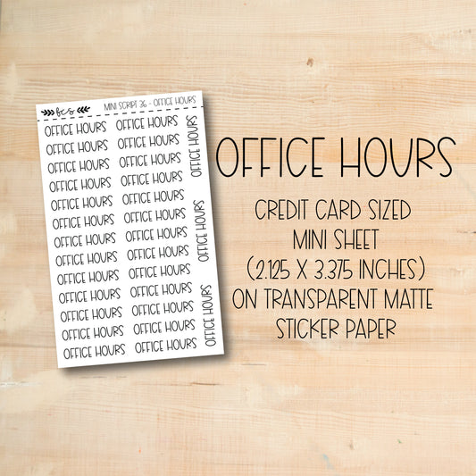 a piece of paper with a picture of office hours on it