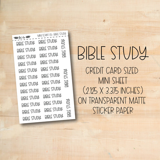 a sheet of paper with the words bible study on it