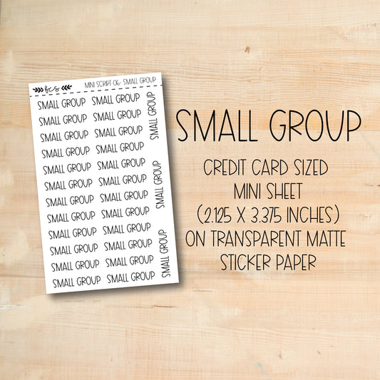 small group credit card sized mini sheet on transparent matte sticker paper