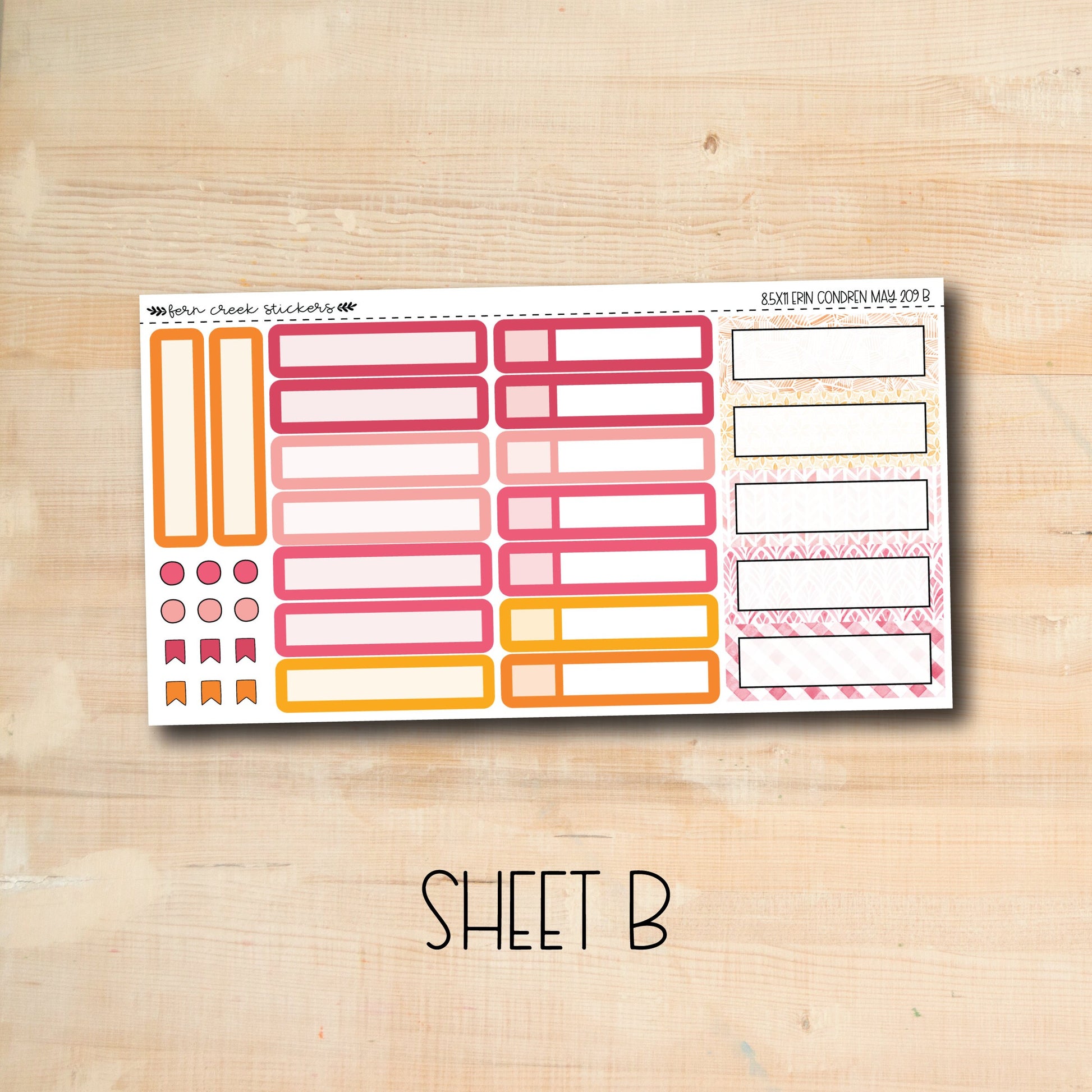 a sticker of a pink and orange planner sticker