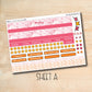 a pink and orange planner sticker with the word may on it